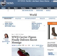 ABC News / carrier pigeon story