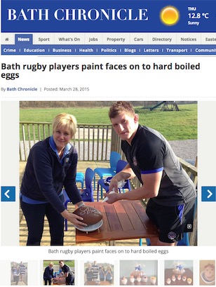 Farleigh Road Farm Shop's Easter rugby fundraising story, in the Bath Chronicle