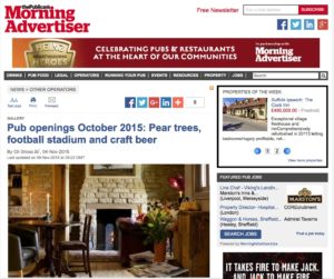Morning Advertiser trade coverage for Wiltshire's Pear Tree Inn opening