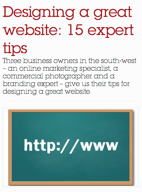 15 pointers on creating a great website - build, design and photography